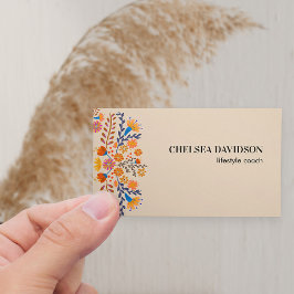 Mexikanska folkblommor Earthy Tan Visitkort