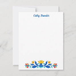 Mexikanska folkens Mönster Blommigt Personlig Namn Anteckningskort