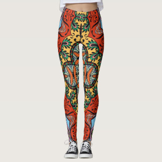 Mexikanska folkfärgade, sömlösa mönster leggings