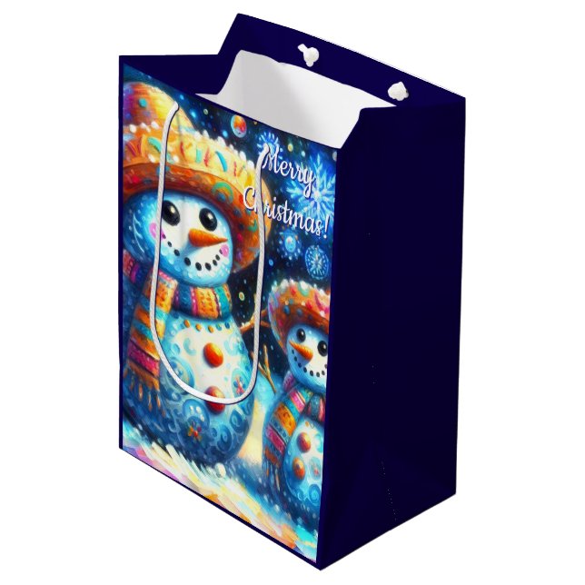 Mexikanska folkkonst Snögubbar Snögubbe Snö (Framsidan Vinklad)