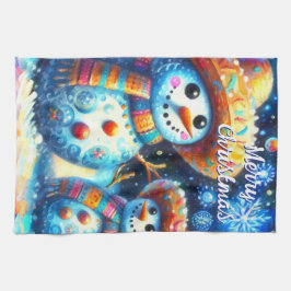 Mexikanska folkkonst Snögubbar Snögubbe Snö Kökshandduk