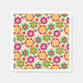 Mexikanska folkkonstblommor Mönster Pappersservett