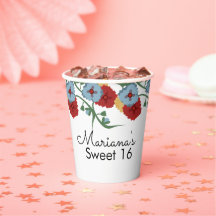 Mexikanska folkliga Blommigtar Greenery Sweet 16 Q