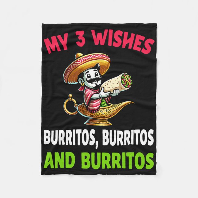 Mexikanska Food Burrito Funny Cinco De Mayo Fleecefilt (Framsidan)