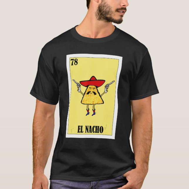 Mexikanska Food El Nacho T Shirt (Framsida)