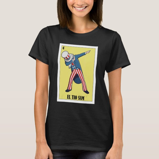 Mexikanska för 4 juli El Tio Sam T Shirt (Framsida)
