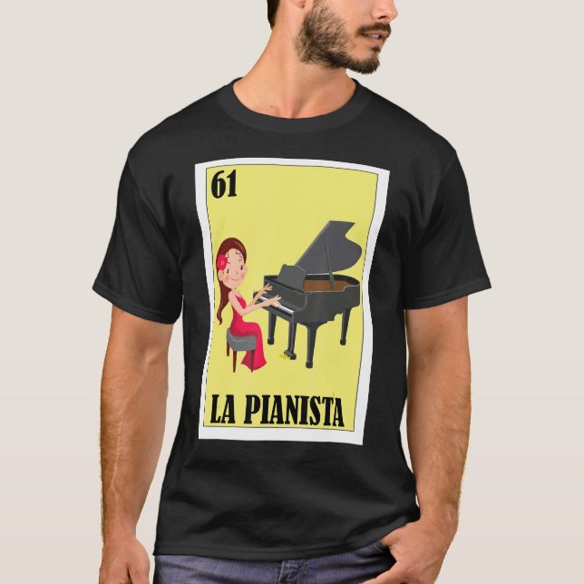 Mexikanska för Pianister La Pianista T Shirt (Framsida)