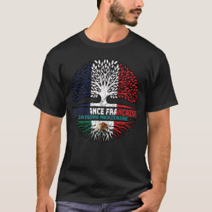 Mexikanska Fransken Frankrike Träd Roots Flagga T Shirt