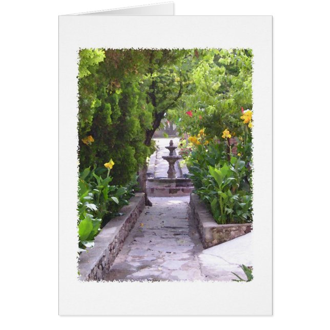 Mexikanska Garden Fontän Hälsningskort (Framsidan)
