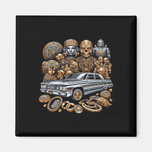 Mexikanska gatukulturen Lowrider Latino Cinco De M Magnet