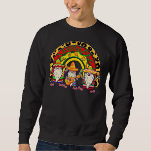 Mexikanska Gnome Poncho Taco Rainbow Mexican Cinco Lång Ärmad Tröja