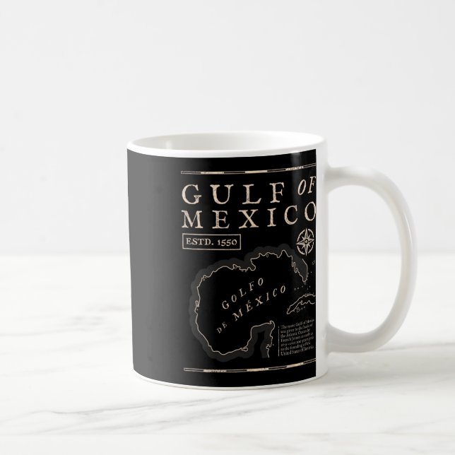 Mexikanska Golfen 1672 Historisk Karta  Kaffemugg (Höger)