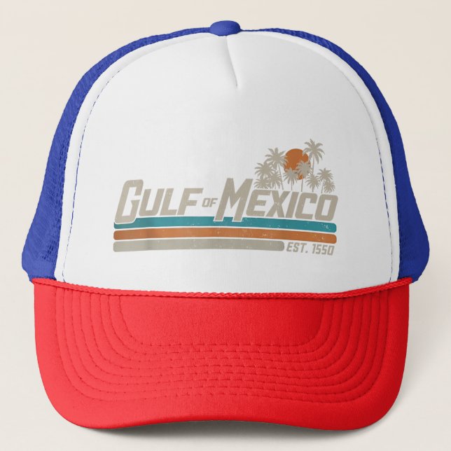Mexikanska golfen Est 1550 Retro Vintage Strand Keps (Framsida)