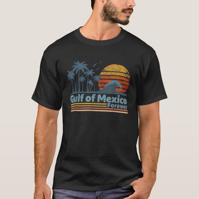 Mexikanska golfen Retro Vintage Strand  T Shirt (Framsida)