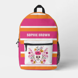 Mexikanska golfen Sugar Skull Fuchsia med Namn