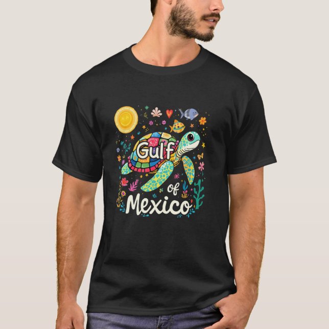 Mexikanska golfen Tee I Mexikansk Sköldpaddsdesign (Framsida)