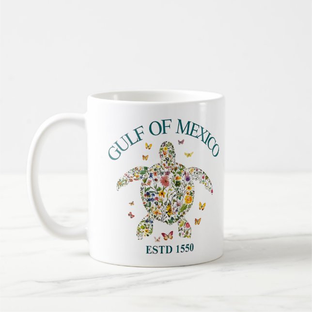 Mexikanska golfens sköldpadda est 1550 Glöm aldrig Kaffemugg (Vänster)