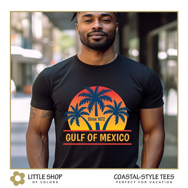 Mexikanska Golfens Tropiska Palmträd Solnedgång T Shirt (Skapare uppladdad)