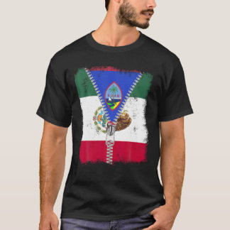 Mexikanska Guam Chamorro Flagga zip T Shirt