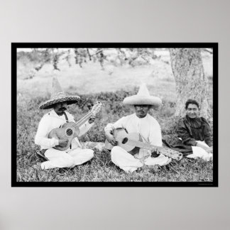 Mexikanska Guitar Players 1904 Poster