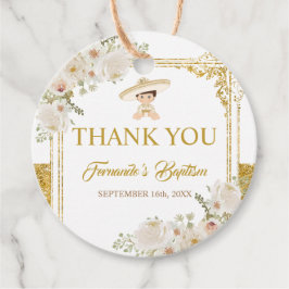 Mexikanska Guld Fiesta Boy Baptism Tack Gåvor Etiketter