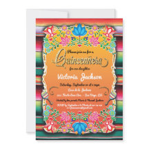 Mexikanska Guld Fiesta Quinceañera Inviations