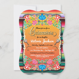 Mexikanska Guld Fiesta Quinceañera Inviations Inbjudningar