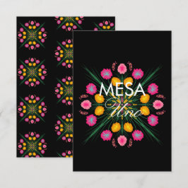 Mexikanska Handritade Blommiga Spanska Bordskort