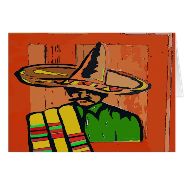 Mexikanska Hat Art Hälsningskort (Framsidan Horizontal)