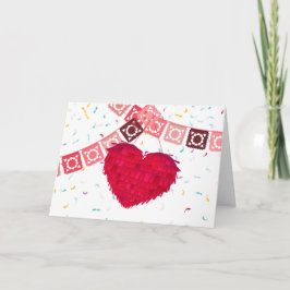 Mexikanska Heart Pinata och Taco Valentines day Kort