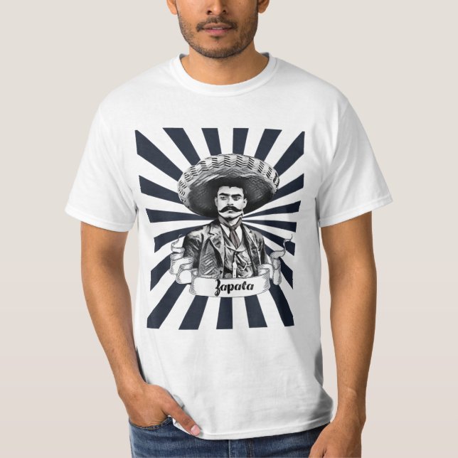 Mexikanska Hero Emiliano Zapata T Shirt (Framsida)
