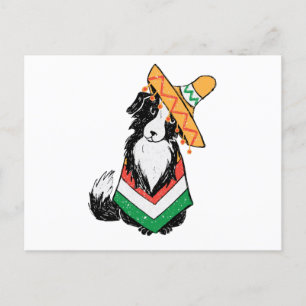 Mexikanska Hund Sombrero och Poncho Cinco de Mayo Vykort