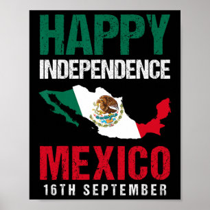 Mexikanska Independence day Est 16 september Mexik Poster