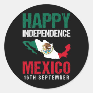 Mexikanska Independence day Est 16 september Mexik Runt Klistermärke