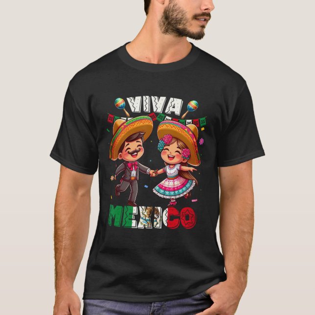 Mexikanska Independence day Viva Mexiko S Boys Gir T Shirt (Framsida)