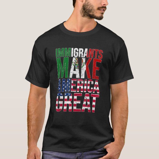 Mexikanska invandrare gör Amerika till Underbar gr T Shirt (Framsida)