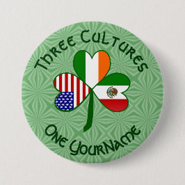 Mexikanska irländska amerikanska flaggor Shamrock  Knapp