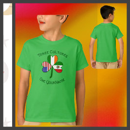 Mexikanska irländska amerikanska flaggor Shamrock  T Shirt