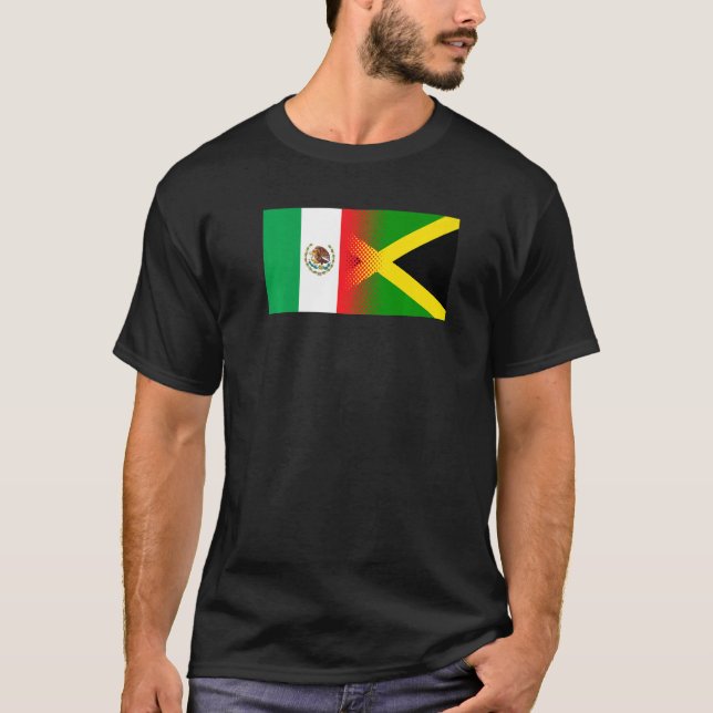 Mexikanska Jamaican Flagga Mexiko Jamaica T Shirt (Framsida)