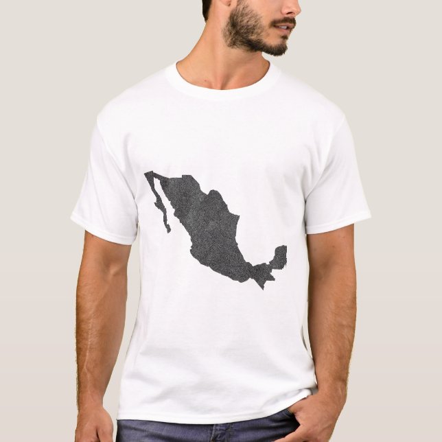 Mexikanska Karta-utformning med Gömt Gräns T Shirt (Framsida)