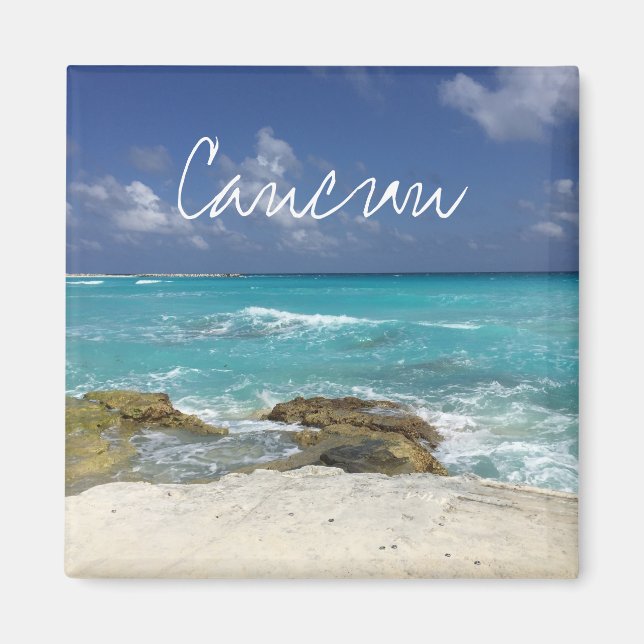 Mexikanska klanen Rocky Ocean Vågar Cancun Magnet (Framsidan)