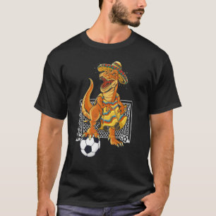 Mexikanska konfekten Rex Dinosaur Mexico Flagga Fu T Shirt
