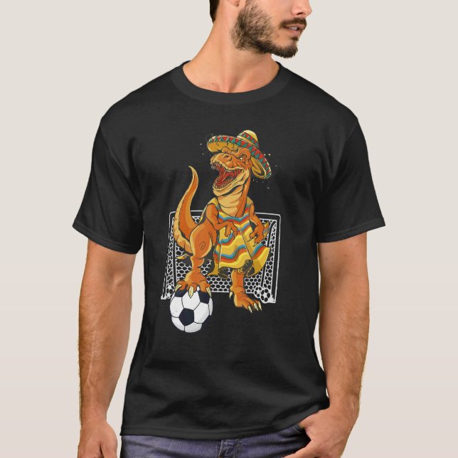 Mexikanska konfekten Rex Dinosaur Mexico Flagga Fu T Shirt (Framsida)