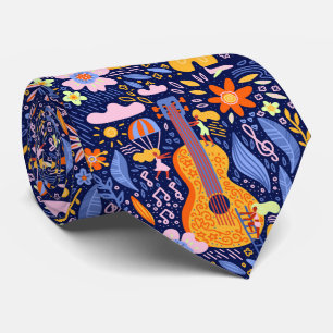 Mexikanska konsten Guitar Mönster Manar Slips