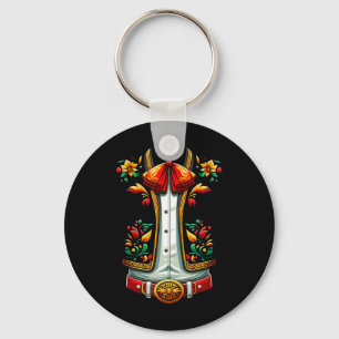 Mexikanska kostymer för Cinco De Mayo Mariachi Cha Nyckelring