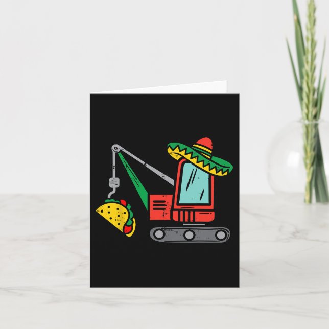 Mexikanska kran Tacos Pojkar Cinco De Mayo Fiesta  Kort (Framsida)