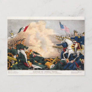 Mexikanska Krig-slaget i Buena Vista 1847 Vykort