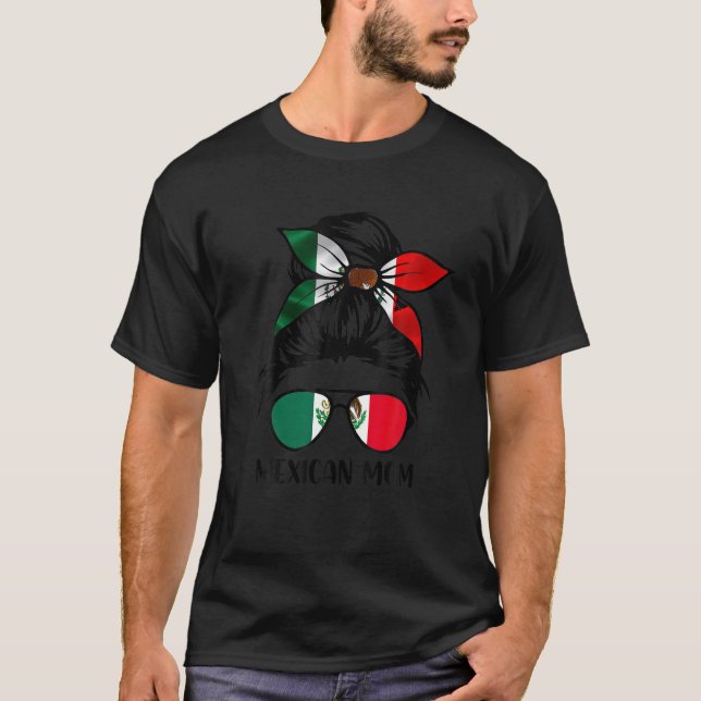 Mexikanska kvinnans Mamma Bandana Mexico Flagga Fu T Shirt (Framsida)