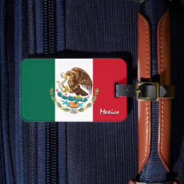 Mexikanska landmärken, patriotiska mexikanska Flag Bagagebricka