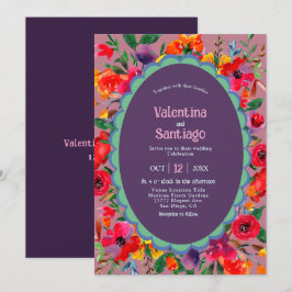 Mexikanska lilans bröllopsinbjudan inbjudningar